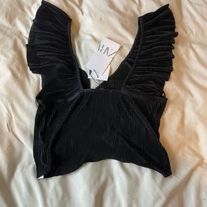 Zara black crop top new